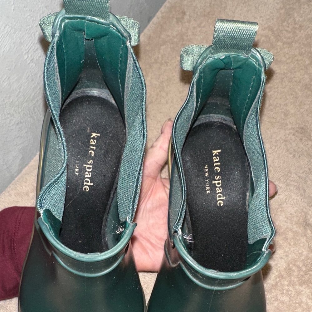 Kate spade Dark Green rain Ankle Boots, Women’s Size 7 - Picture 4 of 8